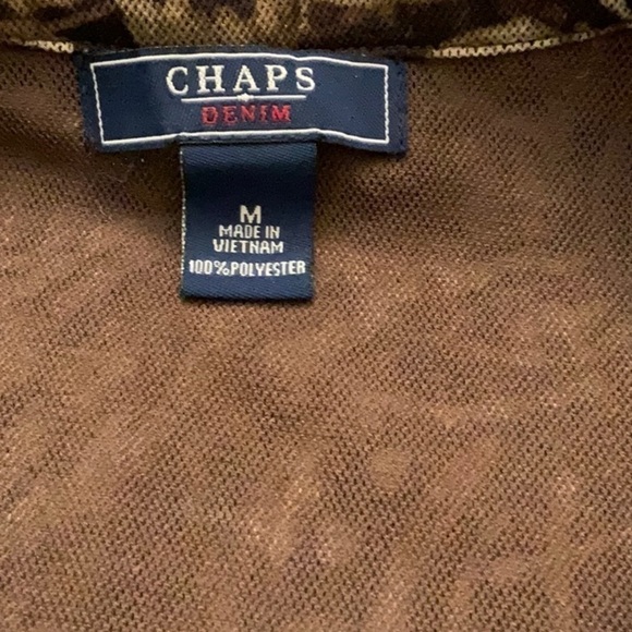 Chaps brown blouse with front ruffles. Size M - Picture 5 of 5